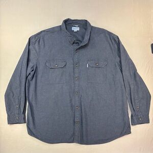 Carhartt Men's Button-Down Long Sleeve Work Shirt in Slate Blue Size 4XL